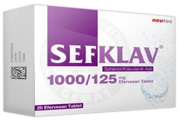 SEFKLAV 1000/125 mg 20 efervesan tablet kutu görseli
