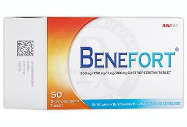 BENEFORT 250 mg/250 mg/1 mg/300 mg gastrorezistan tablet (50 tablet) kutu görseli