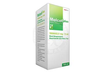 MOLCEF PLUS 100/62.5/5 ml oral süspansiyon hazırlamak için kuru toz 100 ml kutu görseli