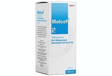 MOLCEF 100 mg/5 ml oral süspansiyon hazırlamak için kuru toz 100 ml kutu görseli