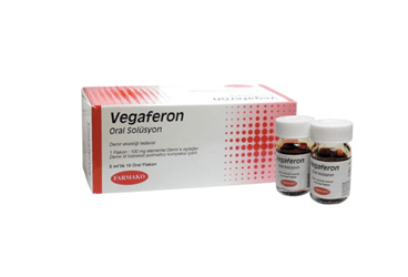 VEGAFERON 100 mg 5 ml oral solüsyon 10 flakon kutu görseli