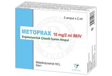 METOPRAX 10 mg/2 ml IM/IV enj. çöz. içeren 5 ampül kutu görseli