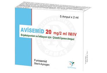 AVISEMID 20mg/2 ml IM/IV enj. ve inf. için çöz. içeren 5 ampül kutu görseli