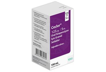 CECLOR 125 mg oral süspansiyon için granül kutu görseli