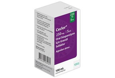 CECLOR 250 mg oral süspansiyon için granül kutu görseli