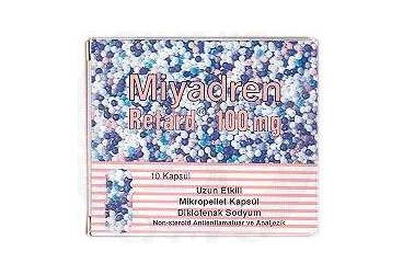MIYADREN retard 100 mg 10 mikropellet kapsül kutu görseli