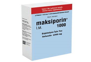 MAKSIPORIN 1000 mg IM enj.toz içeren 1 flakon kutu görseli