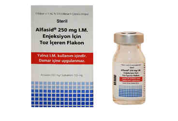 ALFASID 250 mg IM enj.için toz içeren flakon kutu görseli