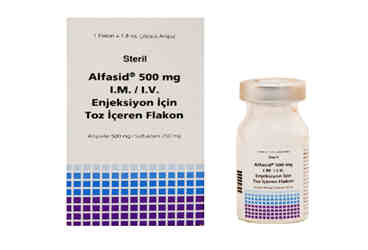 ALFASID 500 mg IM/IV enj.için toz içeren flakon kutu görseli