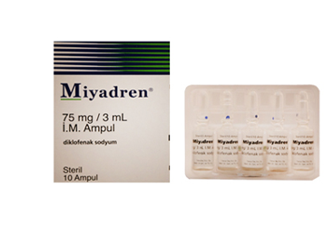 MIYADREN 75 mg/3 ml 4 ampül kutu görseli