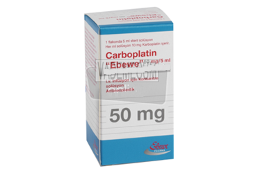 CARBOPLATIN EBEWE 50 mg/5 ml IV inf. için kon. çöz. içeren 1 flakon kutu görseli