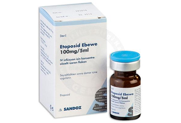 ETOPOSID EBEWE 100 mg/5 ml IV inf. için kon. çöz. içeren flakon kutu görseli