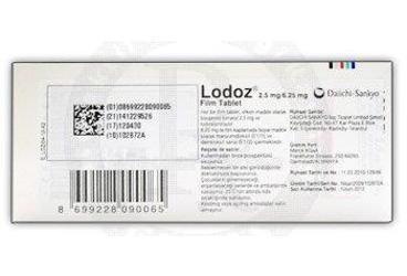 LODOZ 2.5mg/6.25mg 30 film tablet { Daiichi } kutu görseli