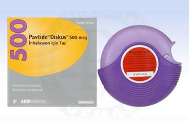 PAVTIDE diskus 500 mcg 60 doz inhilasyon için toz kutu görseli