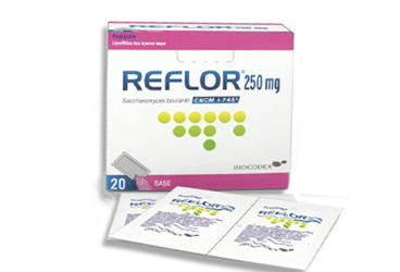 REFLOR 250 mg liyofilize toz içeren 20 saşe kutu görseli