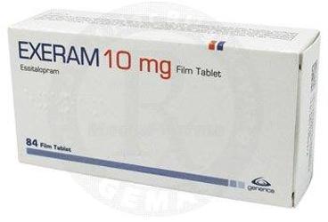 EXERAM 10 mg 84 film tablet kutu görseli