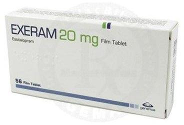 EXERAM 20 mg 56 film tablet kutu görseli