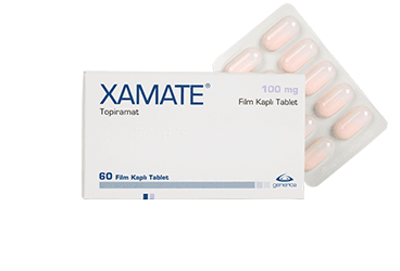 XAMATE 100 mg 60 film kaplı tablet kutu görseli
