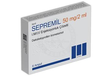 SEPREMIL 50 mg/2 ml I.M./I.V. enjeksiyonluk çözelti içeren 6 ampül kutu görseli