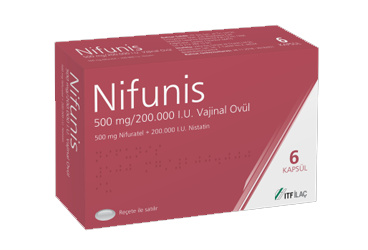 NIFUNIS 500 mg/200.000 I.U. vaginal ovül kutu görseli