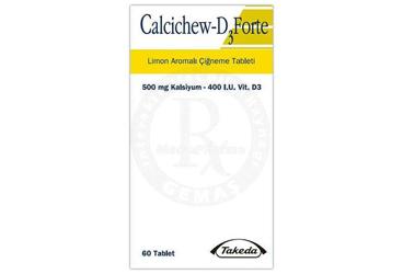 CALCI CHEW D3 FORTE limon aromalı 60 çiğneme tableti kutu görseli