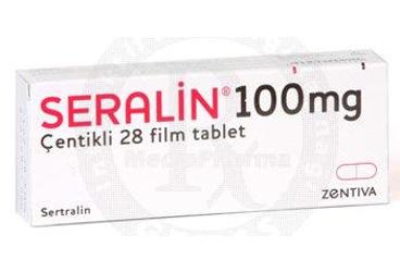 SERALIN 100 mg 28 çentikli film tablet kutu görseli