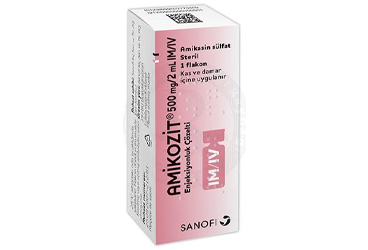 AMIKOZIT 500 mg IM/IV enj. çöz. içeren flakon. 1 flakon kutu görseli