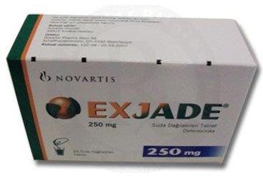 EXJADE 250 mg 28 adet suda çözünür tablet kutu görseli