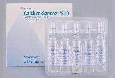 CALCIUM SANDOZ 10 ml 1.375 gr 5 ampül kutu görseli