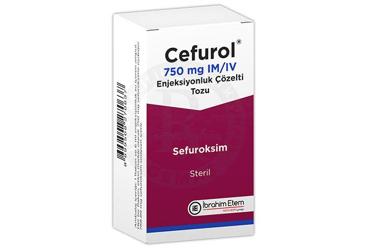 CEFUROL 750 mg IM/IV enj. toz içeren 1 flakon+6 ml çözücü ampül kutu görseli