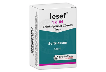 IESEF 1 G IM enjeksiyonluk çözelti tozu (3flakon+3 ampül) kutu görseli