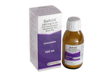 SULCID 250 mg/5 ml oral süspansiyon haz. için kuru toz 100 ml kutu görseli