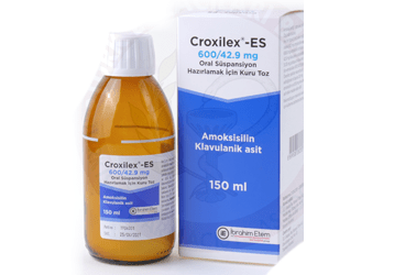 CROXILEX-ES 600/42.9 mg oral süspansiyon hazırlamak için kuru toz (150 ml) kutu görseli