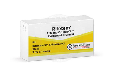 RIFETEM 250 mg 3 ml 1 ampül kutu görseli