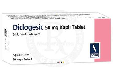 DICLOGESIC 50 mg kaplı tablet (20 tablet) kutu görseli