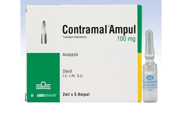 CONTRAMAL 100 mg 5 ampül kutu görseli