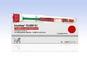 INNOHEP 10000 IU 0,5 ml 2 kullanıma hazır dolu enjektörde enjeksiyonluk/infüzyonluk çözelti (2 adet) kutu görseli