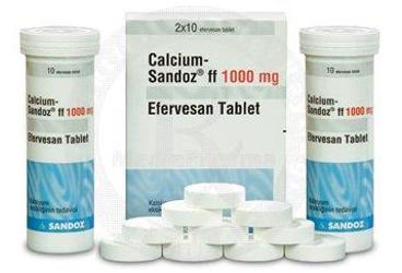 CALCIUM SANDOZ FF 1000 mg 20 efervesan tablet kutu görseli