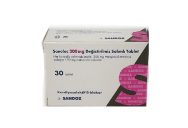 SANELOC 200 mg 30 değiştirilmiş salınımlı tablet kutu görseli