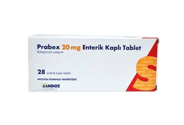 PRABEX 20 mg 14 enterik kaplı tablet kutu görseli