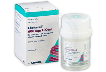 EBETAXEL 600 mg/100 ml IV infüzyon için konsantre çözelti içeren 1 flakon kutu görseli
