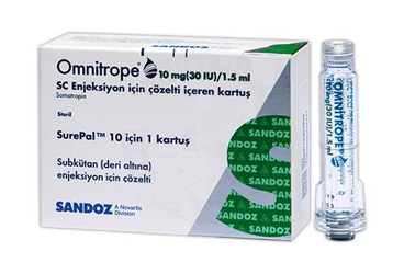 OMNITROPE 10 mg (30 IU)/1.5 ml enj. için solüsyon içeren 1 kartuş kutu görseli