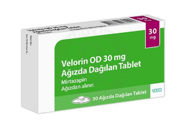 VELORIN OD 30 mg ağızda dağılan 30 tablet kutu görseli