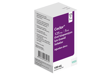 CECLOR 125 mg oral süspansiyon için granül { Actavis } kutu görseli