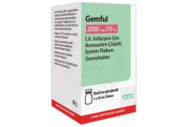 GEMFUL 2000 mg IV infüzyon solüsyonu için liyofilize toz 1 flakon/kutu kutu görseli