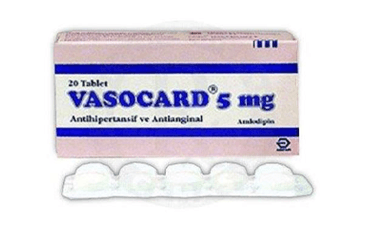VASOCARD 5 mg 20 tablet kutu görseli