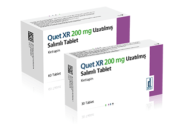QUET XR 200 mg uzatılmış salınımlı 30 tablet kutu görseli