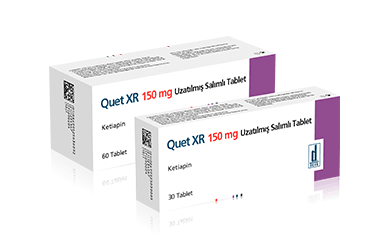 QUET XR 150 mg uzatılmış salınımlı 30 tablet kutu görseli