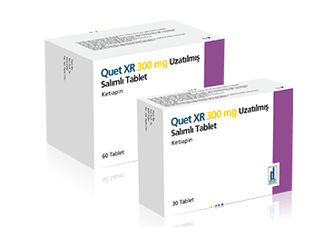 QUET XR 300 mg uzatılmış salınımlı 60 tablet kutu görseli