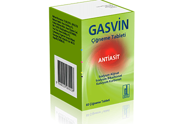 GASVIN çiğneme tableti (60 çiğneme tableti) kutu görseli